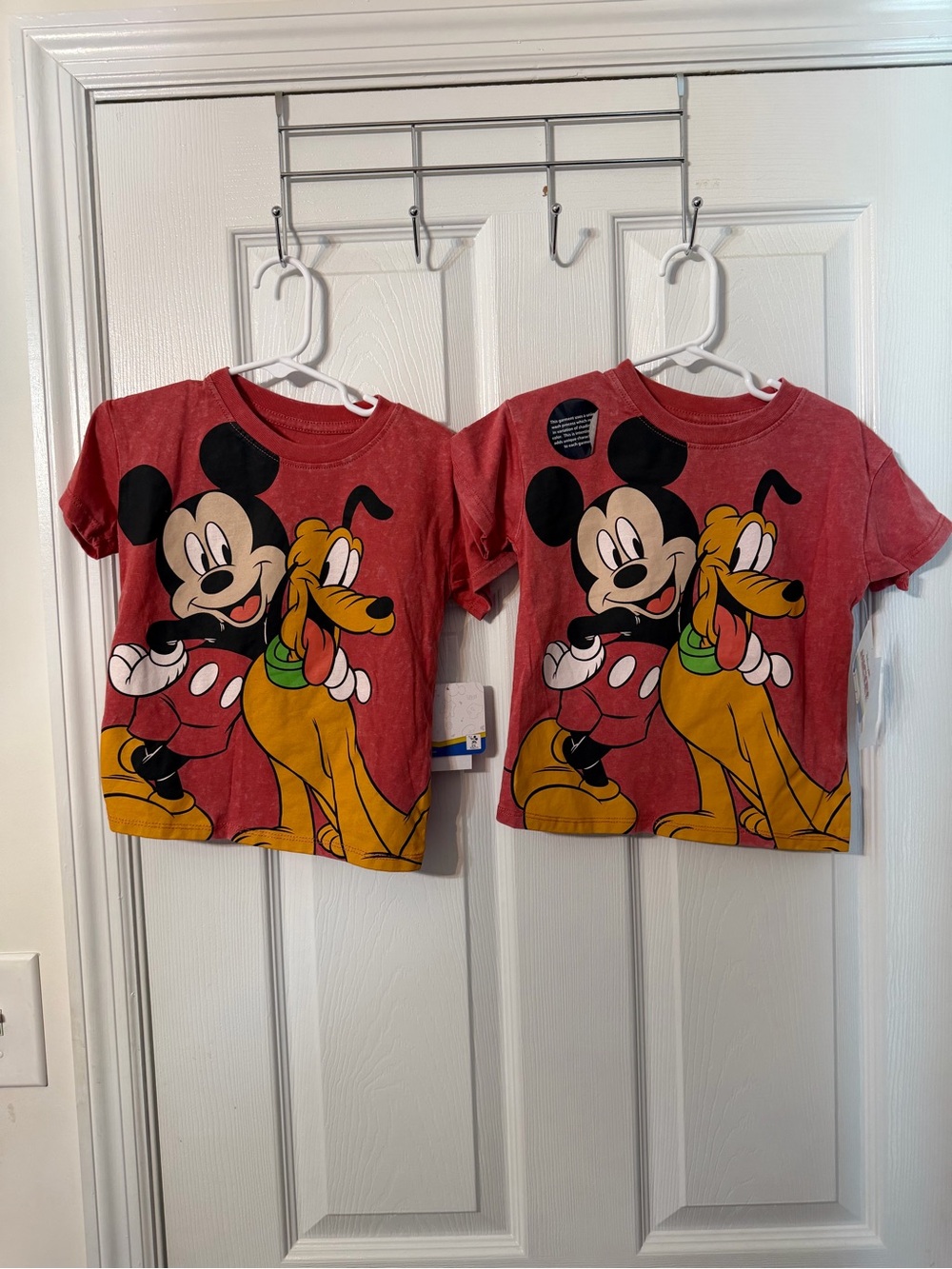 Mickey Mouse & Pluto Red Kids T-Shirt set of 2 for Twins